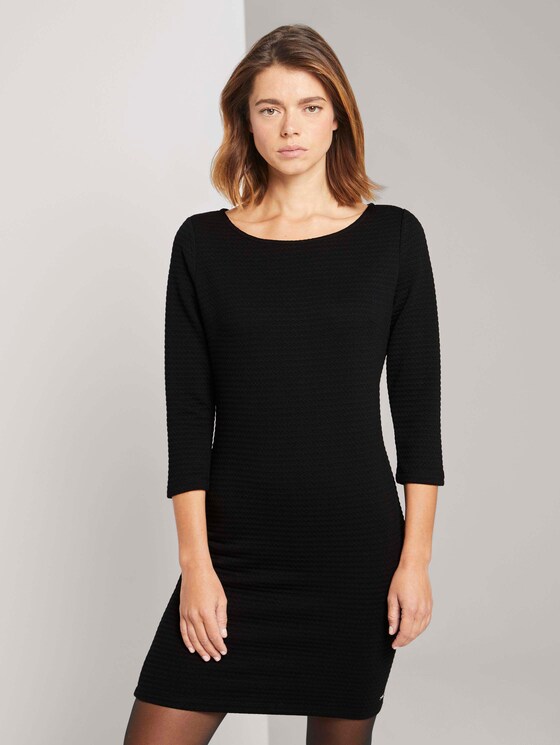 Strukturiertes Bodycon Kleid - Frauen - Deep Black Strukturiertes Bodycon Kleid - Frauen - Deep Black - 1 - TOM TAILOR Denim