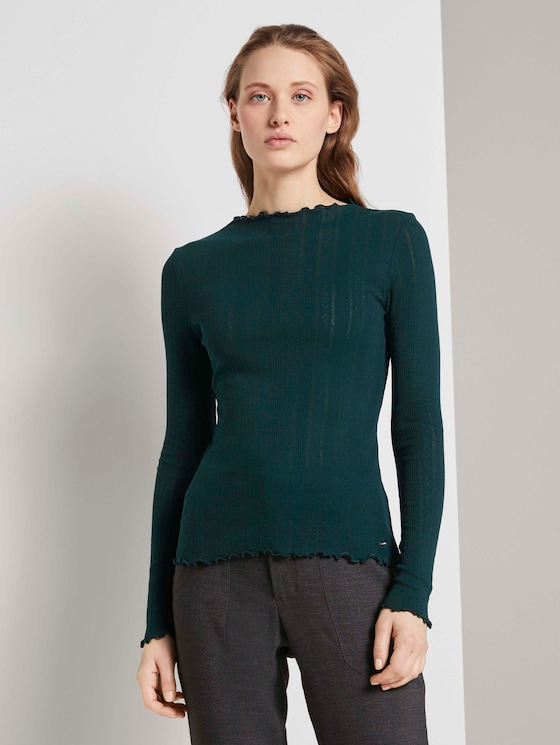 strukturiertes Langarmshirt - Frauen - Deep Green Lake strukturiertes Langarmshirt - Frauen - Deep Green Lake - 1 - TOM TAILOR Denim