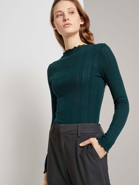 strukturiertes Langarmshirt - Frauen - Deep Green Lake strukturiertes Langarmshirt - Frauen - Deep Green Lake - 5 - TOM TAILOR Denim
