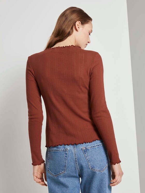 strukturiertes Langarmshirt - Frauen - Rust Orange strukturiertes Langarmshirt - Frauen - Rust Orange - 2 - TOM TAILOR Denim