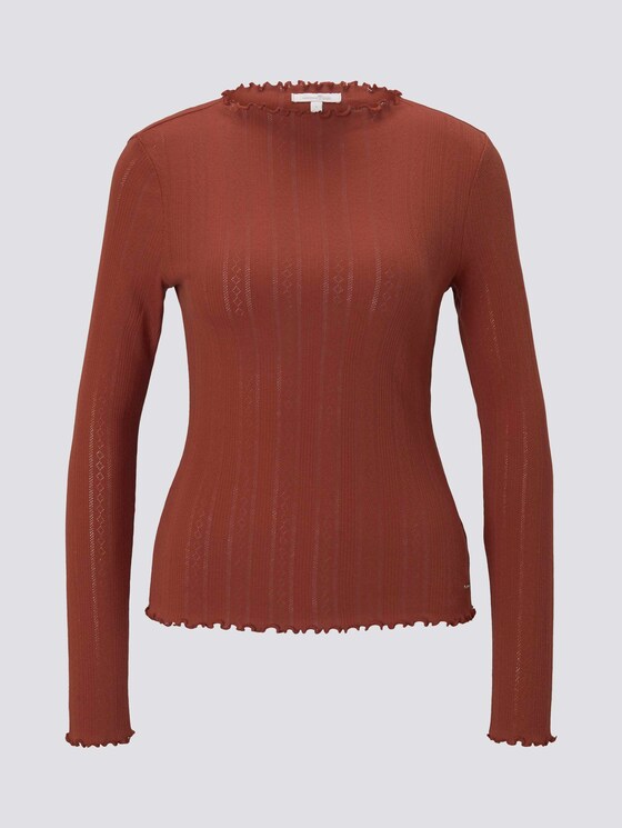 strukturiertes Langarmshirt - Frauen - Rust Orange strukturiertes Langarmshirt - Frauen - Rust Orange - 7 - TOM TAILOR Denim