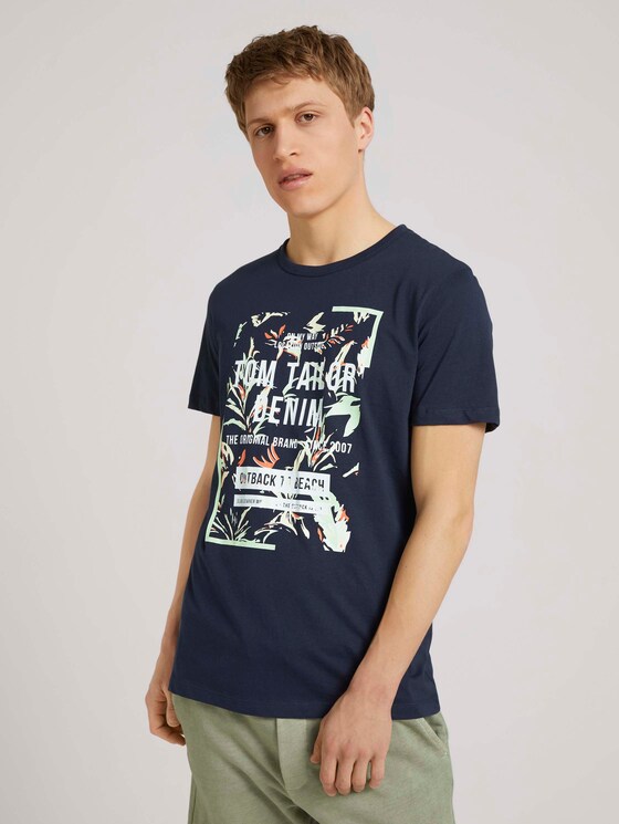Print T-Shirt mit Bio-Baumwolle - Männer - Sky Captain Blue Print T-Shirt mit Bio-Baumwolle - Männer - Sky Captain Blue - 1 - TOM TAILOR Denim