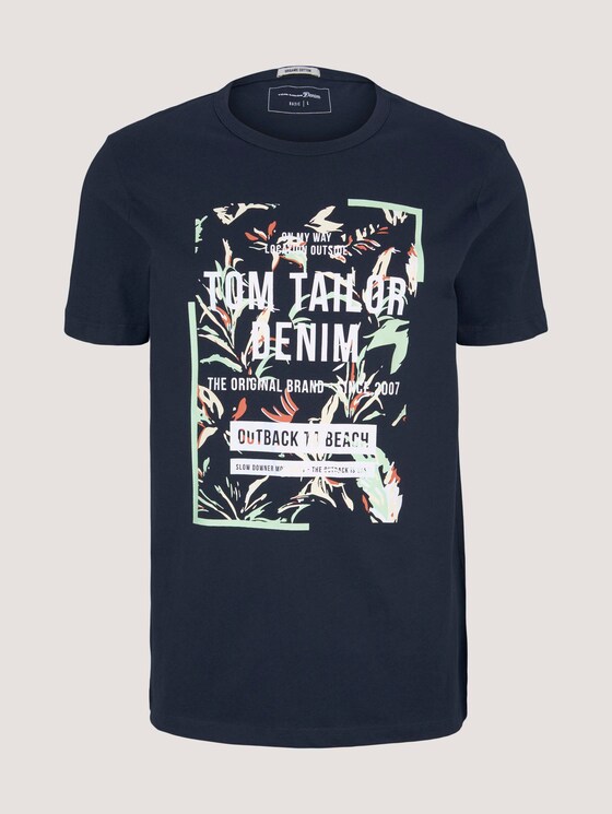 Print T-Shirt mit Bio-Baumwolle - Männer - Sky Captain Blue Print T-Shirt mit Bio-Baumwolle - Männer - Sky Captain Blue - 7 - TOM TAILOR Denim