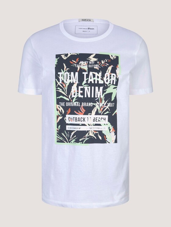 Print T-Shirt mit Bio-Baumwolle - Männer - White Print T-Shirt mit Bio-Baumwolle - Männer - White - 7 - TOM TAILOR Denim