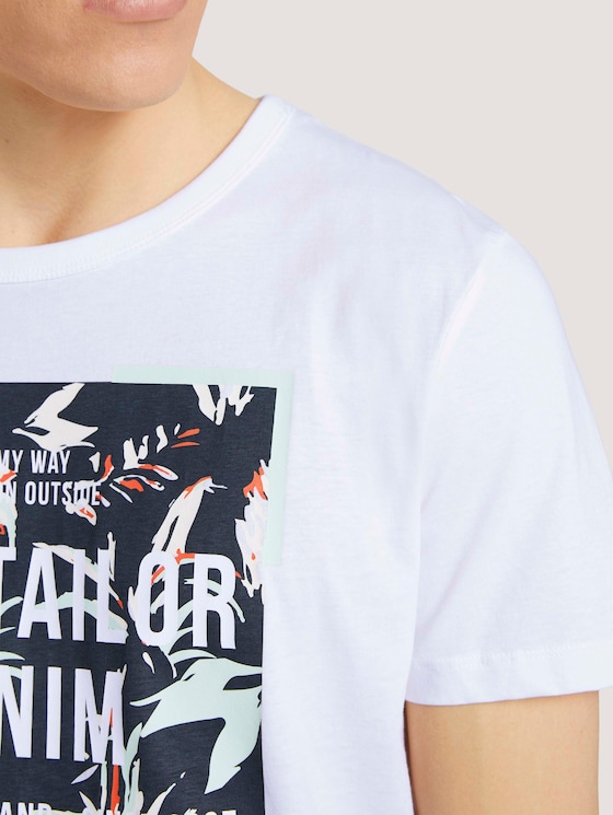 Print T-Shirt mit Bio-Baumwolle - Männer - White Print T-Shirt mit Bio-Baumwolle - Männer - White - 9 - TOM TAILOR Denim