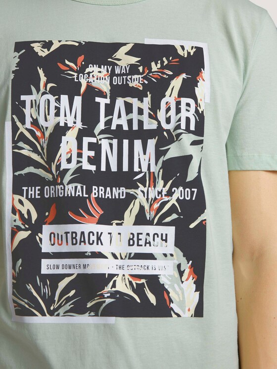 Print T-Shirt mit Bio-Baumwolle - Männer - smooth green Print T-Shirt mit Bio-Baumwolle - Männer - smooth green - 9 - TOM TAILOR Denim