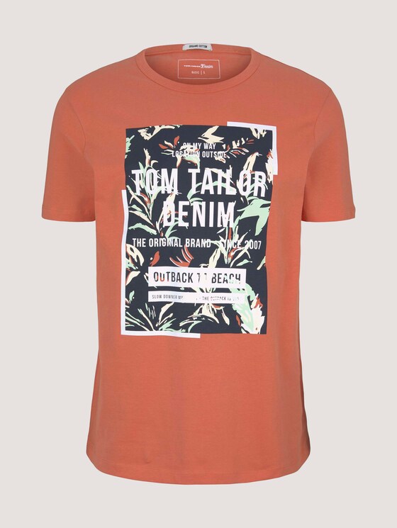 Print T-Shirt mit Bio-Baumwolle - Männer - orange lobster Print T-Shirt mit Bio-Baumwolle - Männer - orange lobster - 7 - TOM TAILOR Denim