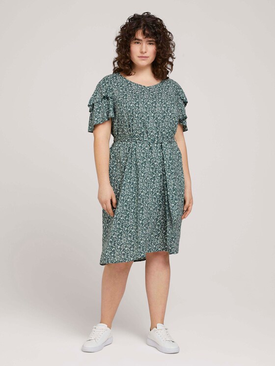 gemustertes Kleid mit LENZING™ ECOVERO™ - Frauen - mint flowers and dots gemustertes Kleid mit LENZING™ ECOVERO™ - Frauen - mint flowers and dots - 1 - My True Me