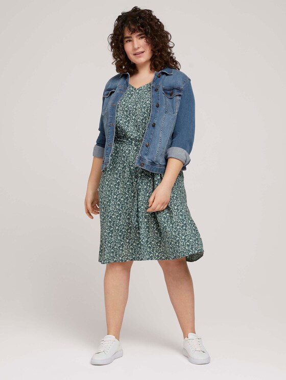 gemustertes Kleid mit LENZING™ ECOVERO™ - Frauen - mint flowers and dots gemustertes Kleid mit LENZING™ ECOVERO™ - Frauen - mint flowers and dots - 3 - My True Me