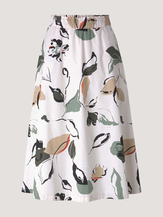 High Waist Midirock mit Bio-Baumwolle - Frauen - floral design High Waist Midirock mit Bio-Baumwolle - Frauen - floral design - 7 - Mine to five