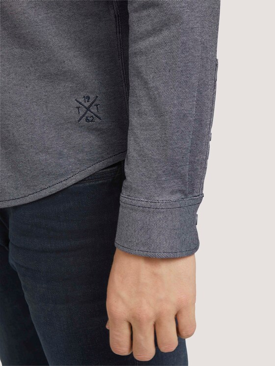 Overhemd getextureerd - Mannen - sailor blue two tone pique Overhemd getextureerd - Mannen - sailor blue two tone pique - 9 - TOM TAILOR