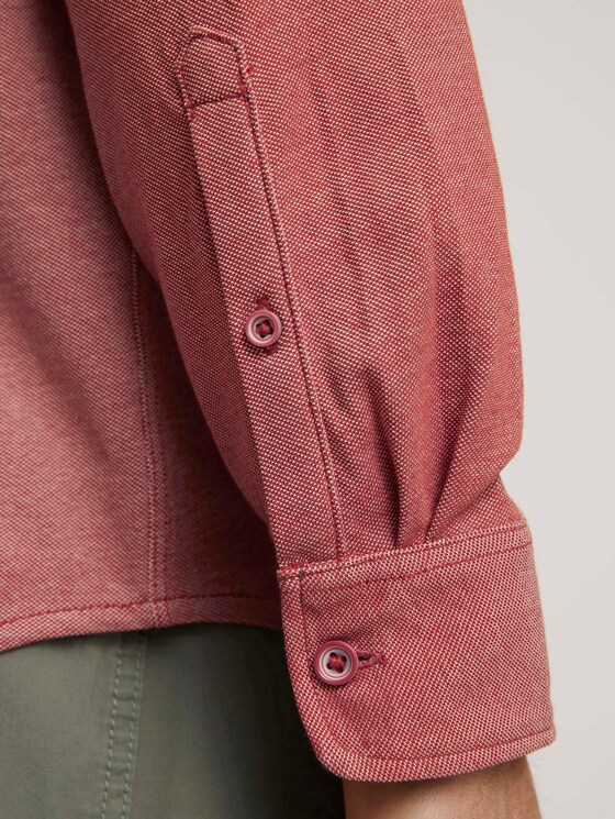 Strukturiertes Hemd - Männer - chili oil red two tone piquet Strukturiertes Hemd - Männer - chili oil red two tone piquet - 10 - TOM TAILOR