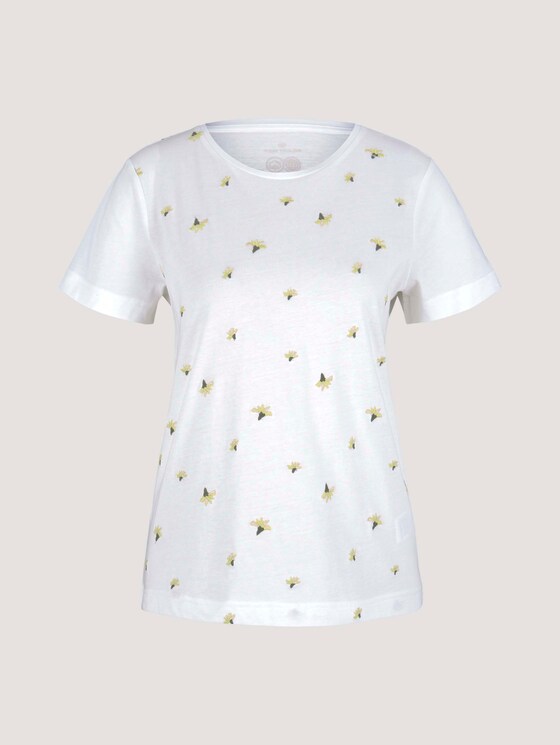 T-Shirt mit Bio-Baumwolle - Frauen - offwhite floral embroidery T-Shirt mit Bio-Baumwolle - Frauen - offwhite floral embroidery - 7 - TOM TAILOR