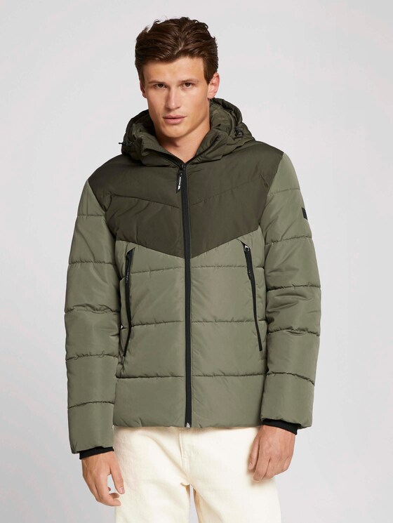 Gesteppte Jacke mit recyceltem Polyester - Männer - Woodland Green Gesteppte Jacke mit recyceltem Polyester - Männer - Woodland Green - 1 - TOM TAILOR Denim