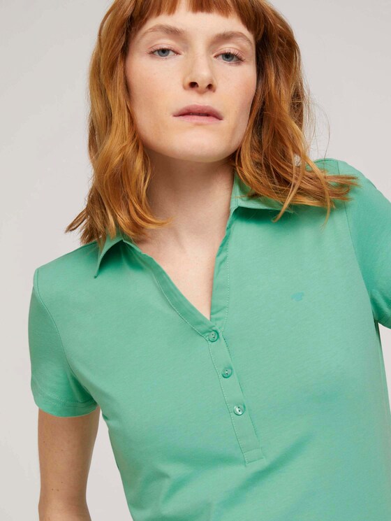 Poloshirt met kleine logoprint - Vrouwen - soft leaf green Poloshirt met kleine logoprint - Vrouwen - soft leaf green - 9 - TOM TAILOR
