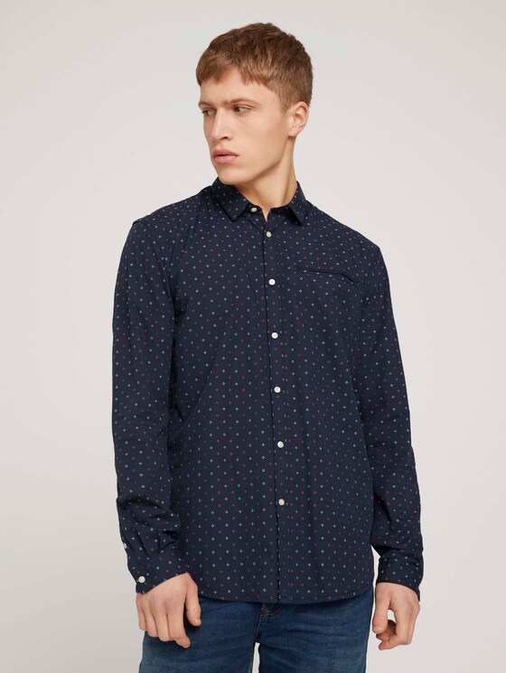 gemustertes Hemd - Männer - navy two tone dot clipper gemustertes Hemd - Männer - navy two tone dot clipper - 1 - TOM TAILOR Denim