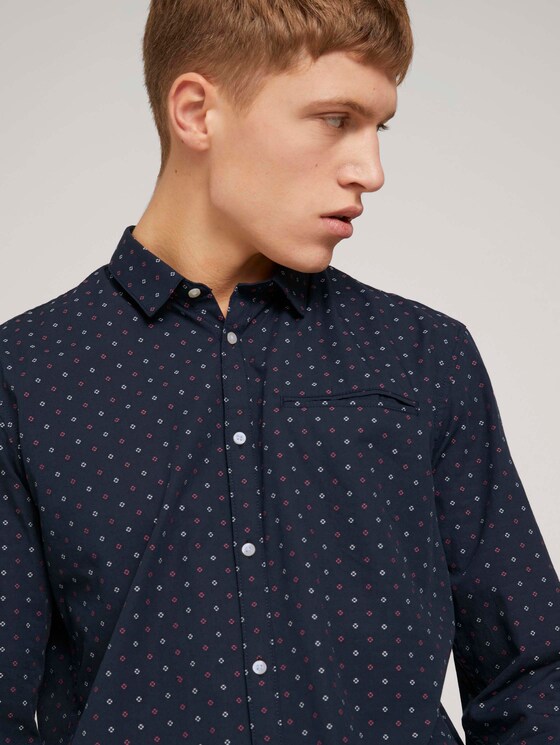 gemustertes Hemd - Männer - navy two tone dot clipper gemustertes Hemd - Männer - navy two tone dot clipper - 9 - TOM TAILOR Denim