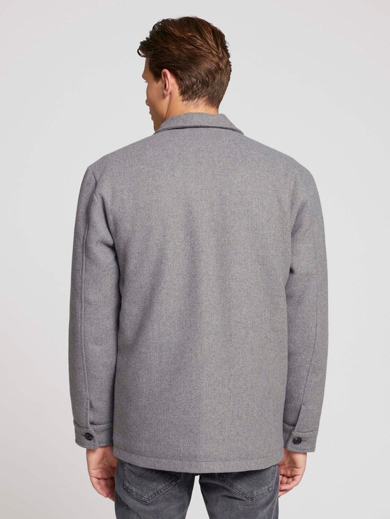 Regular fit shirt jacket with chest pockets - Men - cosy grey melange Regular fit shirt jacket with chest pockets - Men - cosy grey melange - 2 - TOM TAILOR Denim