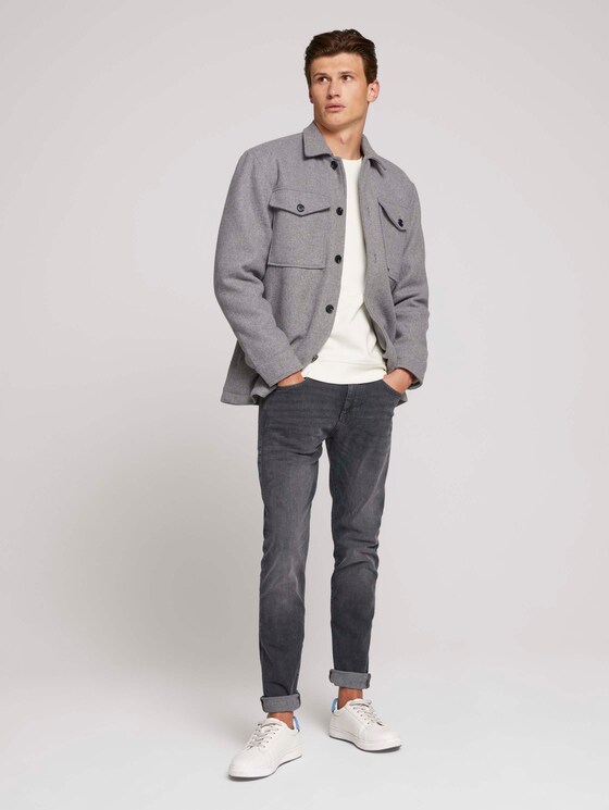 Regular fit shirt jacket with chest pockets - Men - cosy grey melange Regular fit shirt jacket with chest pockets - Men - cosy grey melange - 3 - TOM TAILOR Denim