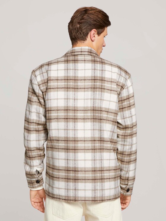 checked shirt jacket - Men - off white beige big cosy check checked shirt jacket - Men - off white beige big cosy check - 2 - TOM TAILOR Denim