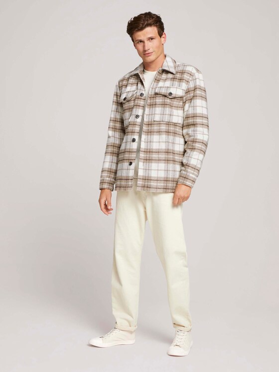 checked shirt jacket - Men - off white beige big cosy check checked shirt jacket - Men - off white beige big cosy check - 3 - TOM TAILOR Denim