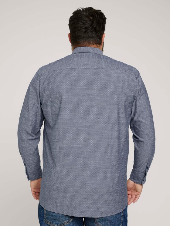 Hemd mit Bio-Baumwolle - Männer - navy white scattered design Hemd mit Bio-Baumwolle - Männer - navy white scattered design - 2 - Men Plus