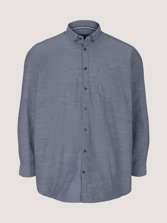 Hemd mit Bio-Baumwolle - Männer - navy white scattered design Hemd mit Bio-Baumwolle - Männer - navy white scattered design - 7 - Men Plus
