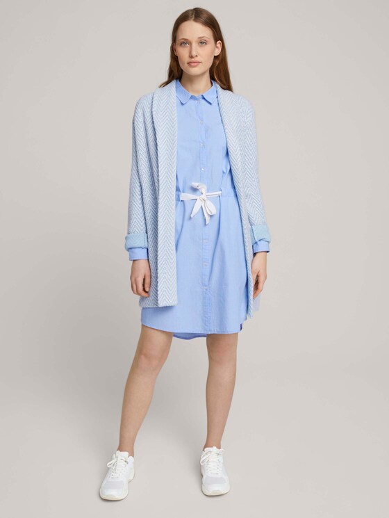 Mini Blusenkleid mit Gürtel - Frauen - Light Blue Chambray Mini Blusenkleid mit Gürtel - Frauen - Light Blue Chambray - 3 - TOM TAILOR Denim