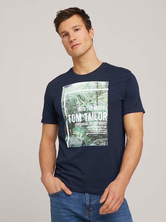 T-Shirt mit Print - Männer - Dark Blue T-Shirt mit Print - Männer - Dark Blue - 1 - TOM TAILOR