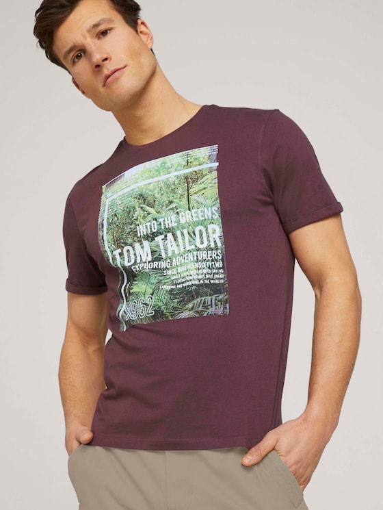T-Shirt mit Print - Männer - Dusty Wildberry Red T-Shirt mit Print - Männer - Dusty Wildberry Red - 5 - TOM TAILOR