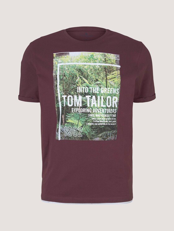 T-Shirt mit Print - Männer - Dusty Wildberry Red T-Shirt mit Print - Männer - Dusty Wildberry Red - 7 - TOM TAILOR