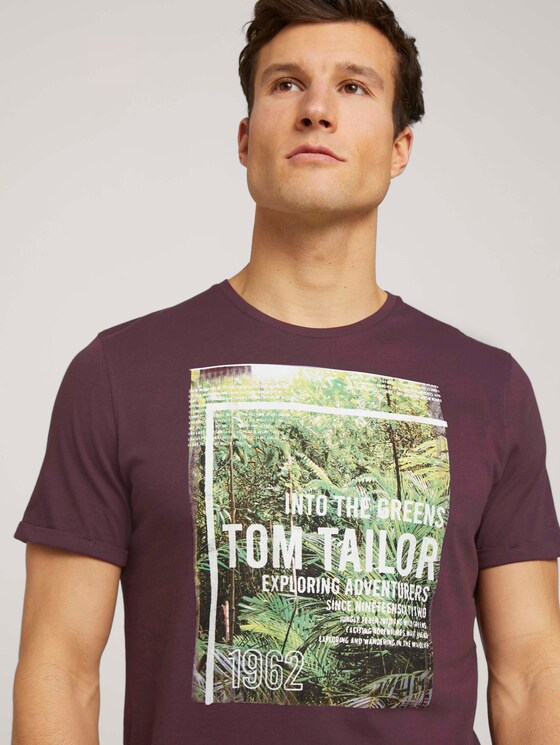 T-Shirt mit Print - Männer - Dusty Wildberry Red T-Shirt mit Print - Männer - Dusty Wildberry Red - 9 - TOM TAILOR