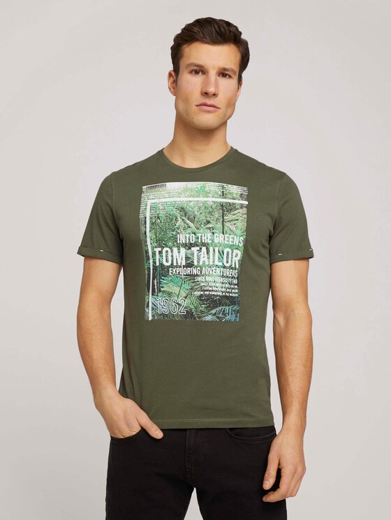 T-Shirt mit Print - Männer - Olive Night Green T-Shirt mit Print - Männer - Olive Night Green - 1 - TOM TAILOR