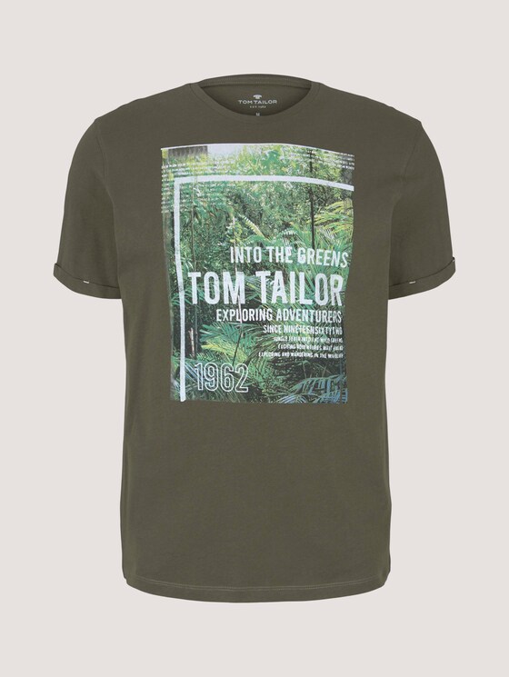 T-Shirt mit Print - Männer - Olive Night Green T-Shirt mit Print - Männer - Olive Night Green - 7 - TOM TAILOR
