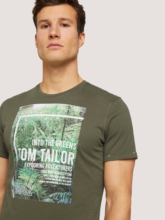 T-Shirt mit Print - Männer - Olive Night Green T-Shirt mit Print - Männer - Olive Night Green - 9 - TOM TAILOR