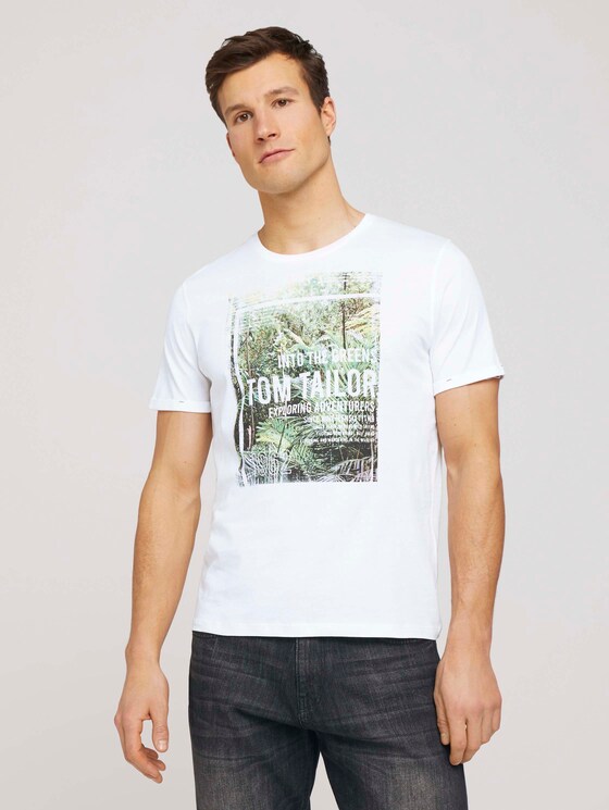 T-Shirt mit Print - Männer - White T-Shirt mit Print - Männer - White - 1 - TOM TAILOR