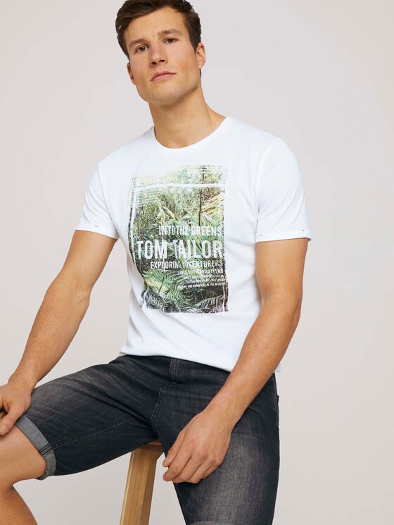 T-Shirt mit Print - Männer - White T-Shirt mit Print - Männer - White - 5 - TOM TAILOR