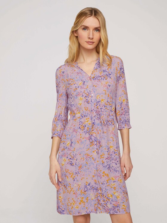 Blusenkleid mit Blumenmuster - Frauen - lilac yellow flower design Blusenkleid mit Blumenmuster - Frauen - lilac yellow flower design - 1 - TOM TAILOR