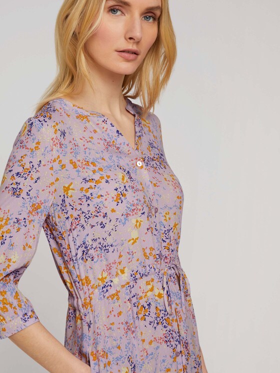 Blusenkleid mit Blumenmuster - Frauen - lilac yellow flower design Blusenkleid mit Blumenmuster - Frauen - lilac yellow flower design - 9 - TOM TAILOR