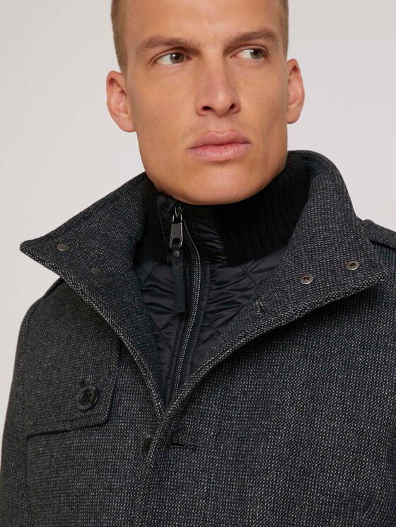 Wollmantel mit Innenjacke - Männer - tarmac grey wool structure Wollmantel mit Innenjacke - Männer - tarmac grey wool structure - 9 - TOM TAILOR