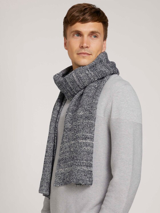 Basic scarf - Men - navy white mouline Basic scarf - Men - navy white mouline - 5 - Tom Tailor E-Shop Kollektion
