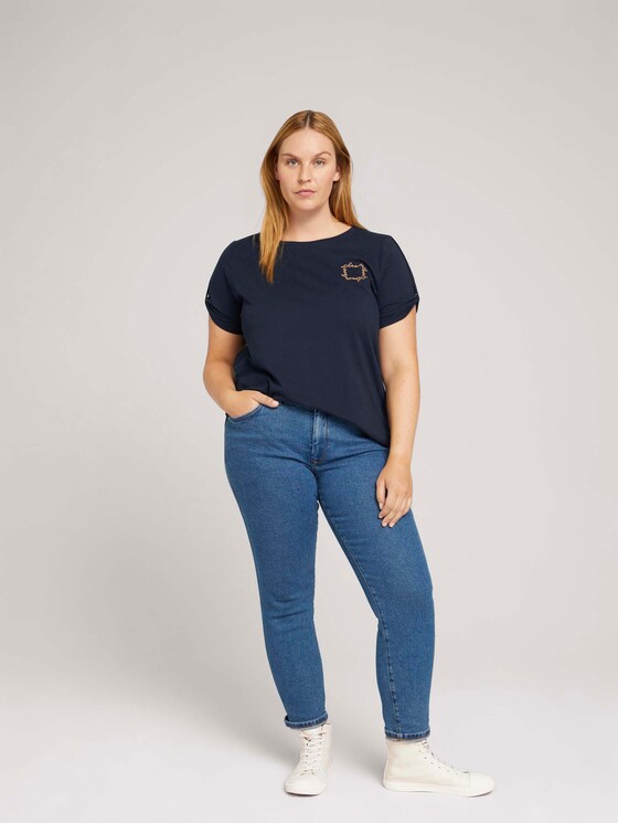 Plus - Print T-Shirt mit Bio-Baumwolle - Frauen - Sky Captain Blue Plus - Print T-Shirt mit Bio-Baumwolle - Frauen - Sky Captain Blue - 3 - My True Me