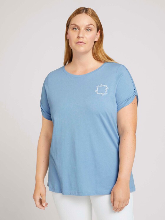 Plus - Print T-Shirt mit Bio-Baumwolle - Frauen - Summer Blue Plus - Print T-Shirt mit Bio-Baumwolle - Frauen - Summer Blue - 1 - My True Me