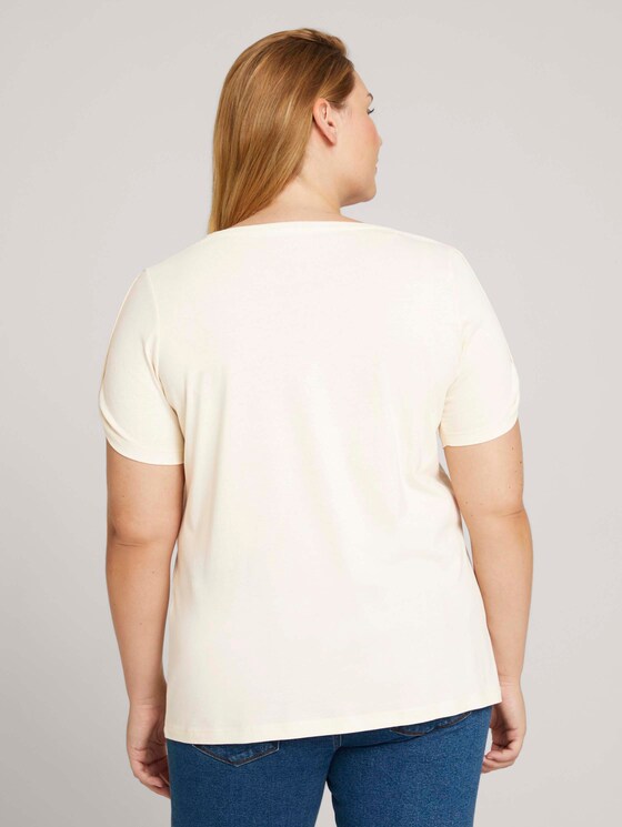 Curvy - T-shirt met print van biologisch katoen - Vrouwen - soft creme beige Curvy - T-shirt met print van biologisch katoen - Vrouwen - soft creme beige - 2 - My True Me