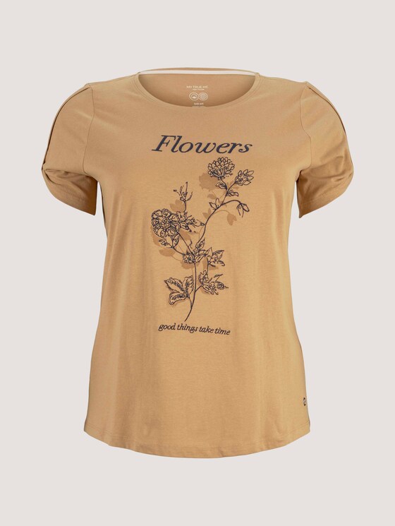 Plus - Print T-Shirt mit Bio-Baumwolle - Frauen - soft caramel Plus - Print T-Shirt mit Bio-Baumwolle - Frauen - soft caramel - 7 - My True Me