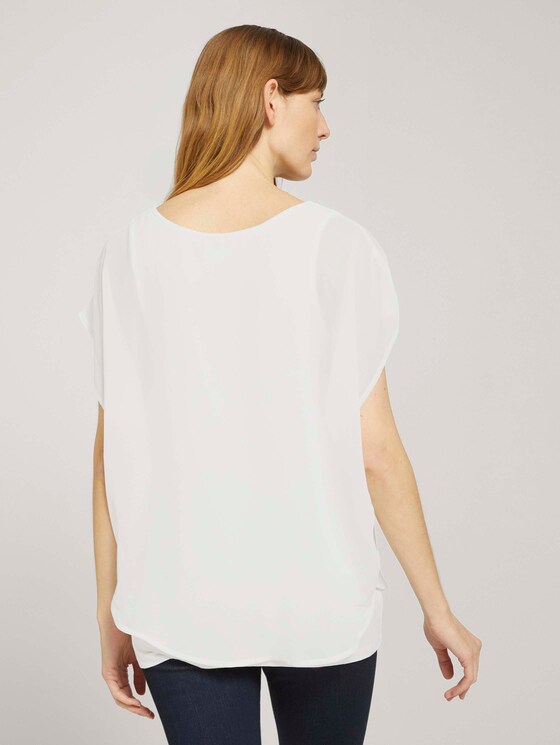 Shirt mit Chiffon - Frauen - Whisper White Shirt mit Chiffon - Frauen - Whisper White - 2 - TOM TAILOR