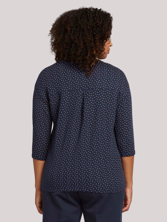 3/4-sleeved shirt - Women - navy brown dot 3/4-sleeved shirt - Women - navy brown dot - 2 - My True Me