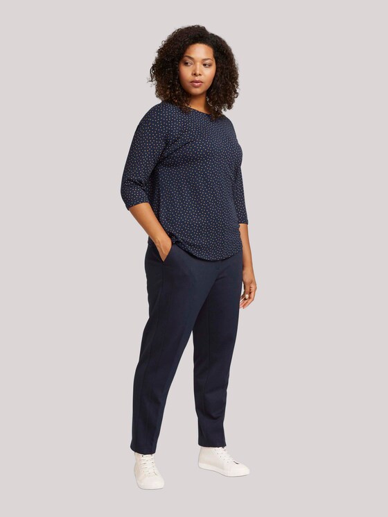 3/4-sleeved shirt - Women - navy brown dot 3/4-sleeved shirt - Women - navy brown dot - 3 - My True Me