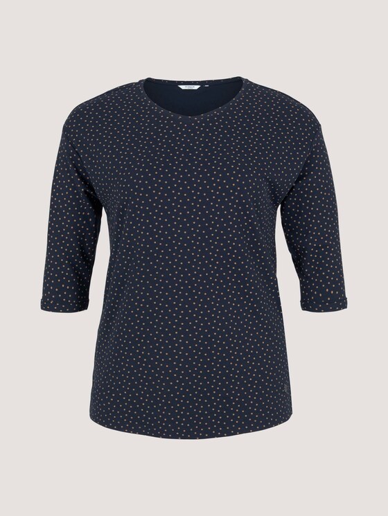 3/4-sleeved shirt - Women - navy brown dot 3/4-sleeved shirt - Women - navy brown dot - 7 - My True Me