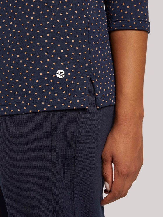 3/4-sleeved shirt - Women - navy brown dot 3/4-sleeved shirt - Women - navy brown dot - 9 - My True Me
